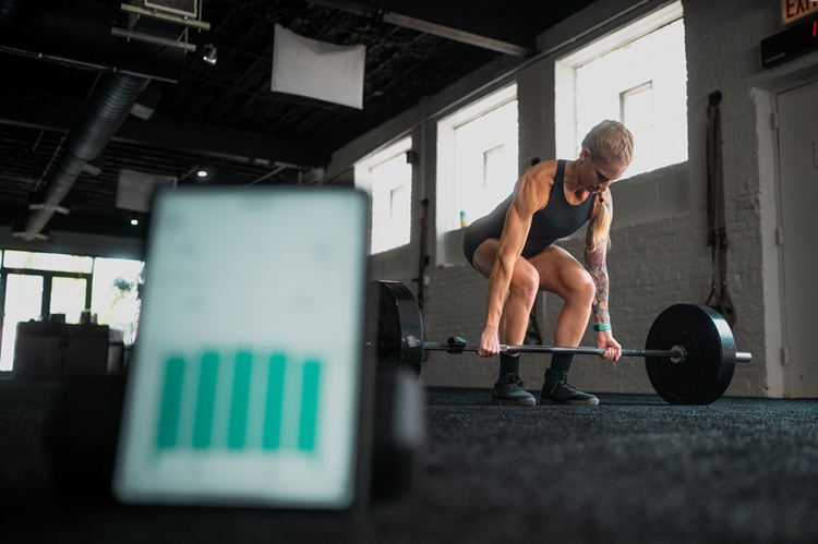 Lauren Rantala, a HYROX elite athlete, using the Output Sports HYROX Conditioning Test