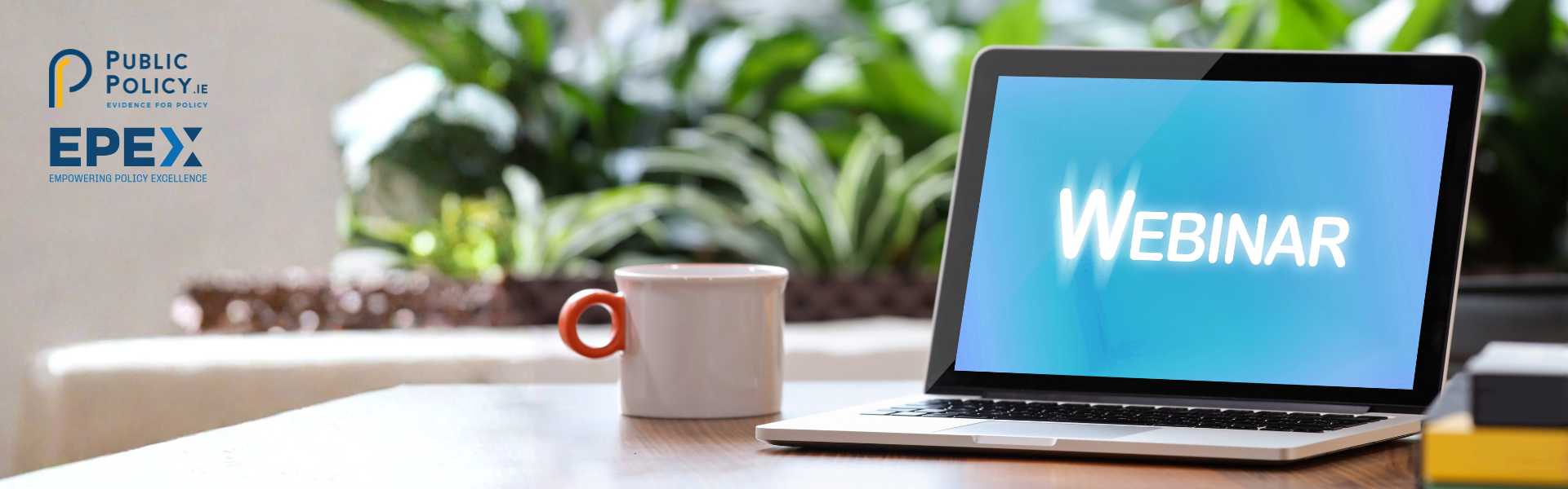 Image of laptop with the words 'webinar' on the screen